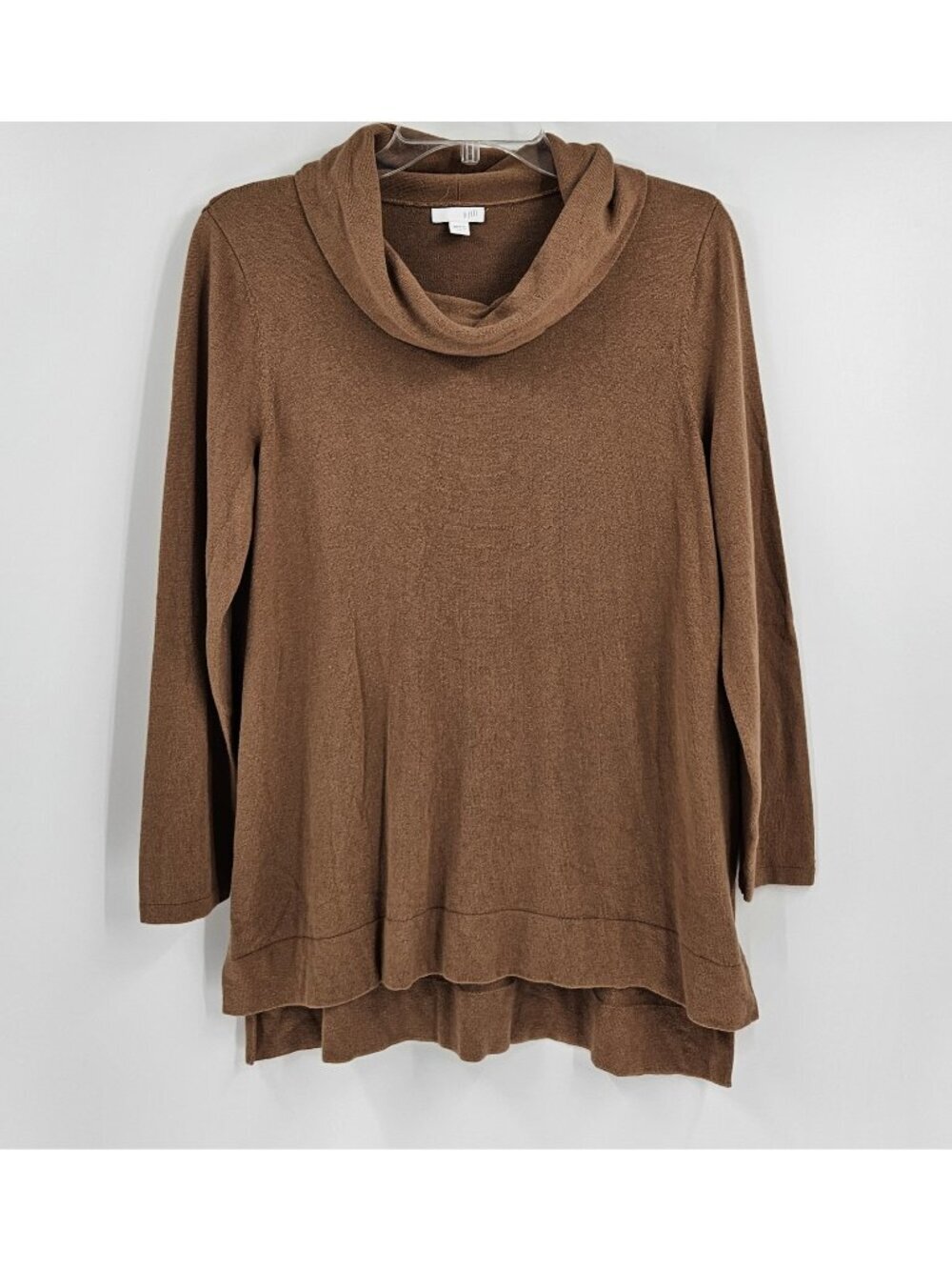 J. Jill Pure Jill Brown Cowl Neck Tunic Sweater M Petite Soft Knit Top